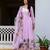 Baby-pink georgette embroidered kurta-sets