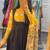 Black cotton blend printed kurta-sets