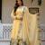 Lemon georgette embroidered kurta-sets
