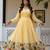Lemon georgette embroidered kurta-sets