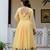 Lemon georgette embroidered kurta-sets