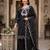 Black silk blend embroidered kurta-sets