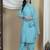 Sky-blue rayon embroidered kurta-sets