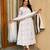White vichitra silk embroidered kurta-sets