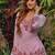Baby-pink georgette embroidered kurta-sets