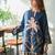Blue cotton blend printed kurta-sets