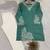 Teal-green cotton blend embroidered kurta-sets