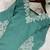 Teal-green cotton blend embroidered kurta-sets