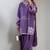 Purple cotton blend embroidered kurta-sets