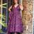 Purple cotton blend printed kurta-sets