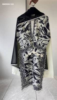 off white muslin kurta set with embroidered floral print 3