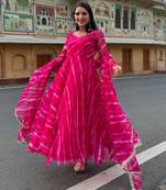 Pink georgette printed kurta-sets