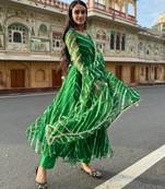 Green georgette printed kurta-sets