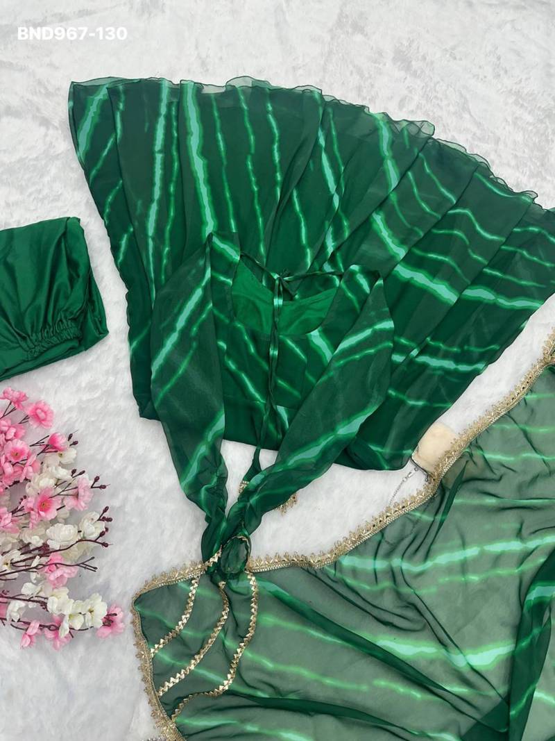 Green georgette printed kurta-sets