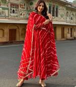 Red georgette printed kurta-sets