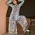 Sky-blue chinon printed kurta-sets