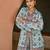 Sky-blue chinon printed kurta-sets