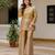 Golden viscose embroidered kurta-sets