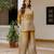 Golden viscose embroidered kurta-sets