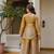 Golden viscose embroidered kurta-sets