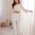 White silk blend embroidered kurta-sets
