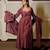 Light-wine silk blend embroidered kurta-sets