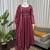 Light-wine silk blend embroidered kurta-sets