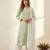 Light-sea-green rayon embroidered kurta-sets