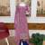 Onion-pink georgette embroidered kurta-sets
