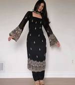 Black georgette embroidered kurta-sets