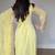 Lemon georgette embroidered kurta-sets