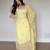 Lemon georgette embroidered kurta-sets
