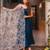 Navy-blue silk blend plain kurta-sets