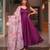 Magenta silk blend plain kurta-sets