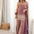 Mauve pink embroidered  frendy silk sharara suit set