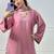 Onion-pink crepe embroidered kurta-sets