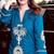 Teal-blue rayon embroidered kurta-sets