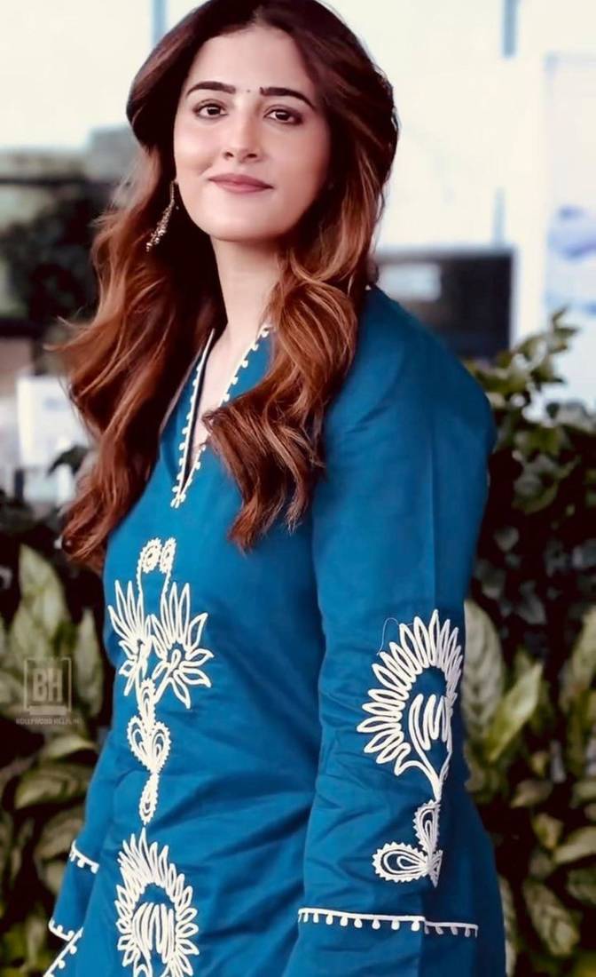 Teal-blue rayon embroidered kurta-sets