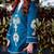 Teal-blue rayon embroidered kurta-sets