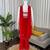 Red georgette plain kurta-sets
