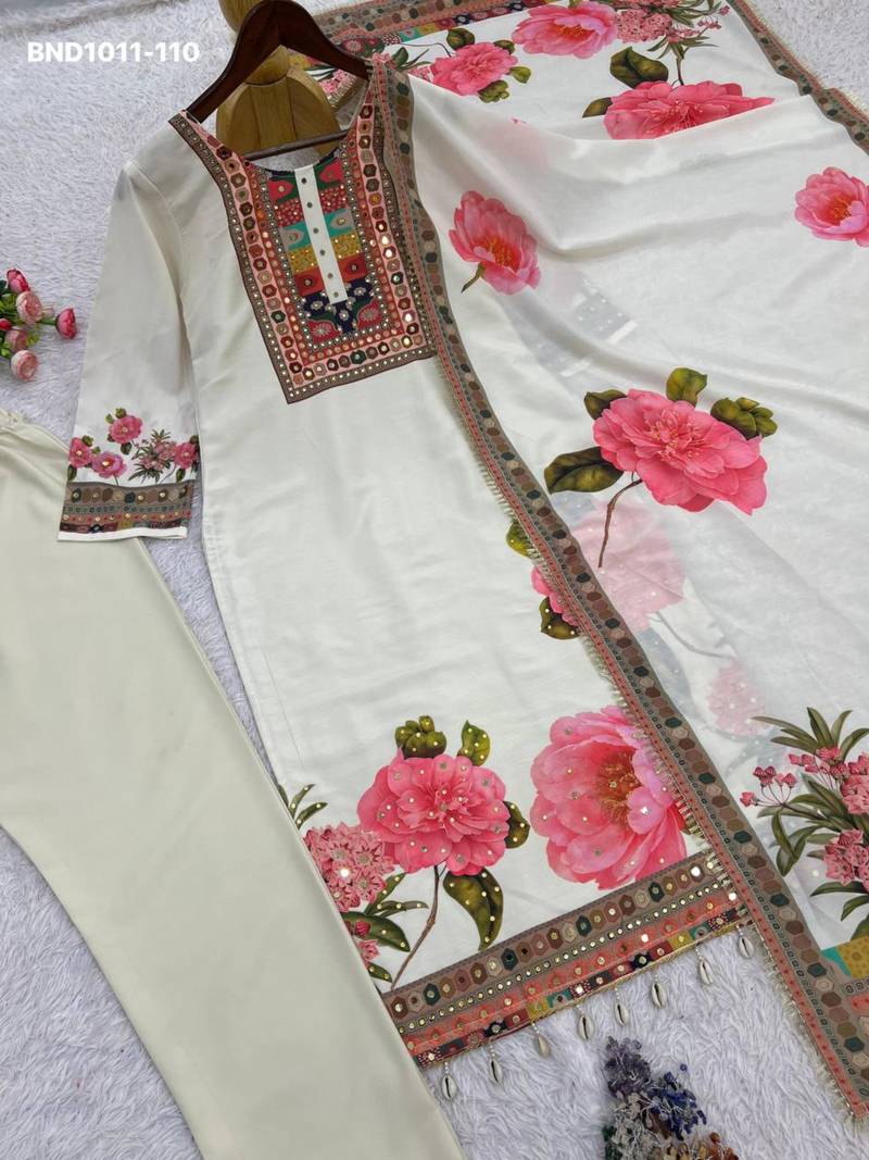 Multicolor muslin embroidered kurta-sets