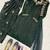 Dark-green silk blend embroidered kurta-sets