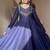 Dark-navy-blue georgette embroidered kurta-sets