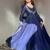Dark-navy-blue georgette embroidered kurta-sets