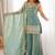 Seafoam green embroidered frendy silk  sharara suit set