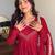 Dark-red georgette embroidered kurta-sets