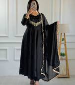 Black georgette embroidered kurta-sets