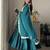 Teal-blue georgette embroidered kurta-sets