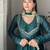 Teal-blue georgette embroidered kurta-sets