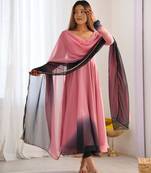 Rose georgette plain kurta-sets